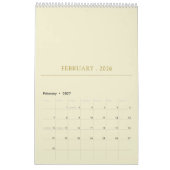 Einfaches, sauberes typografisches Design Kalender (Feb 2027)