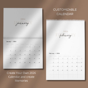 Einfaches, sauberes typografisches Design Kalender
