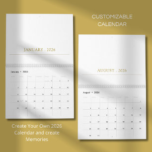 Einfaches, sauberes typografisches Design Kalender