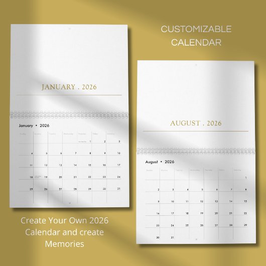 Einfaches, sauberes typografisches Design Kalender