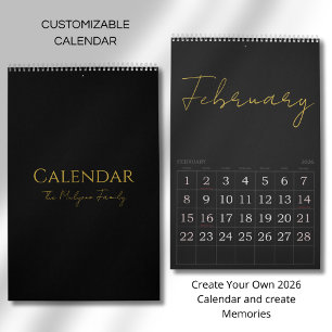 Einfaches, sauberes typografisches Design Kalender