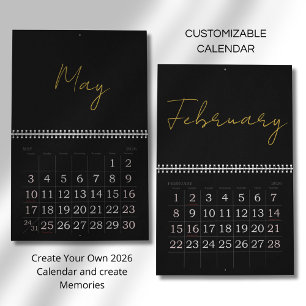 Einfaches, sauberes typografisches Design Kalender