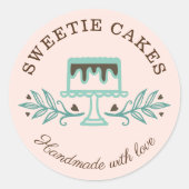 Einfaches, sauberes und minimales Logo für Bäckere Runder Aufkleber (Vorderseite)