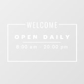 Einfaches, sauberes und offenes Geschäft  Fensteraufkleber (Blatt)