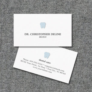 Einfaches sauberes weiß-blaues Zähne-Logo Zahnarzt Visitenkarte