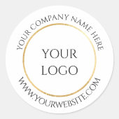 Einfaches, sauberes, weißes Firmenlogo Runder Aufkleber (Vorderseite)