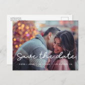 Einfaches Save the Date Foto Ankündigungspostkarte (Vorne/Hinten)