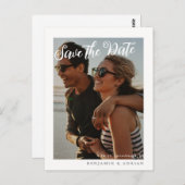 Einfaches Save the Date-Foto-Hochzeit Postkarte (Vorne/Hinten)