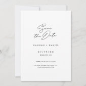 Einfaches Save the Date-Hochzeitsvorlage für ein F Date (Rückseite)