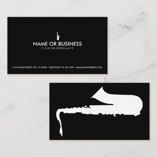 einfaches Saxophon Visitenkarte (Vorne/Hinten)