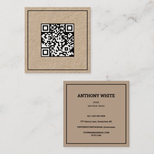 Einfaches Scan-Code QR Telefonnummerkarte (Vorne/Hinten)