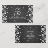 Einfaches Schein-Monogramm-Schwarzes Visitenkarte (Vorne/Hinten)