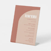 Einfaches schick peach terracotta arch menu sockelschild (Vorderseite)
