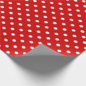 Einfaches, schick-weißes Punkt-Muster in Rot Geschenkpapier (Ecke)