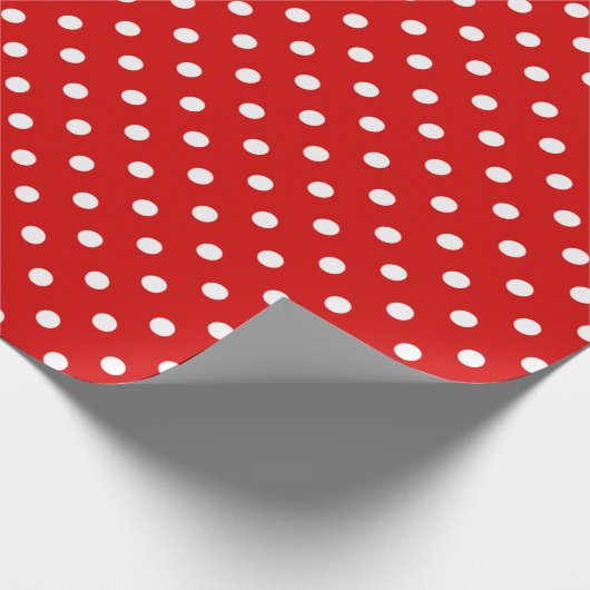 Einfaches, schick-weißes Punkt-Muster in Rot Geschenkpapier (Ecke)