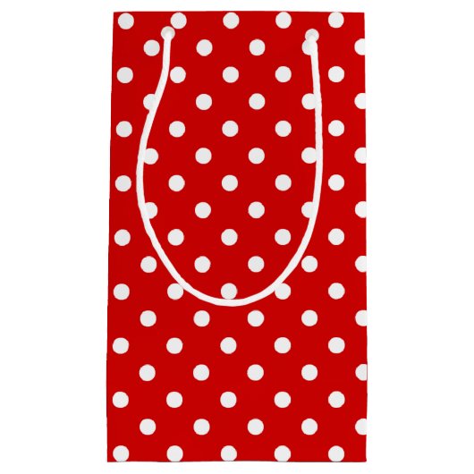 Einfaches, schick-weißes Punkt-Muster in Rot Kleine Geschenktüte (Vorderseite)
