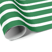 Einfaches, schick weißes Streifen-Muster auf grün Geschenkpapier (Rolleneckpunkt)