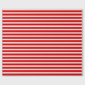 Einfaches, schick weißes Streifenmuster auf Rot Geschenkpapier (Flach)