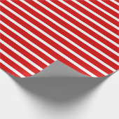 Einfaches, schick weißes Streifenmuster auf Rot Geschenkpapier (Ecke)
