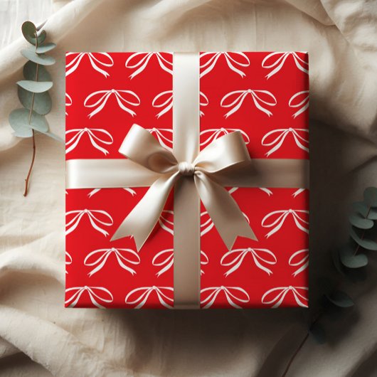 Einfaches Schleifen-Weihnachtsgeschenk Geschenkpapier Set