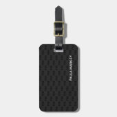 Einfaches Schlicht Schwarz Grau Modernes Monogramm Gepäckanhänger (Vorderseite vertikal)