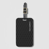 Einfaches Schlicht Schwarz Grau Modernes Monogramm Gepäckanhänger (Vorderseite Vertikal)