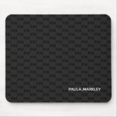 Einfaches Schlicht Schwarz Grau Modernes Monogramm Mousepad (Vorne)