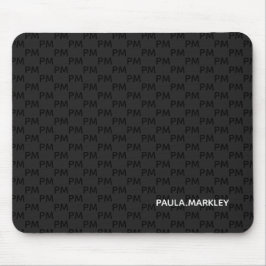 Einfaches Schlicht Schwarz Grau Modernes Monogramm Mousepad