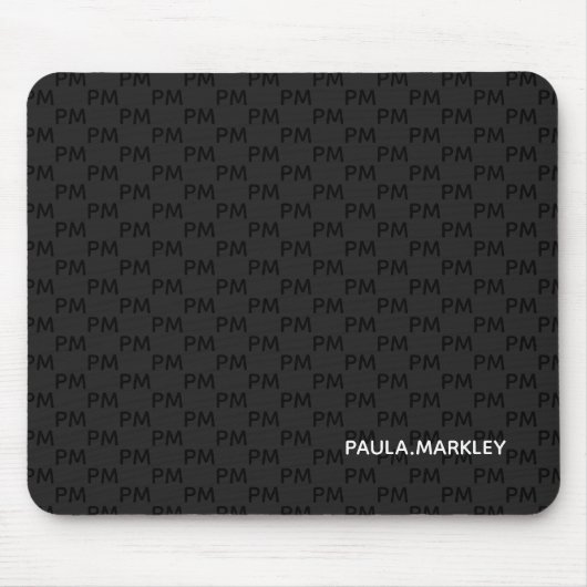 Einfaches Schlicht Schwarz Grau Modernes Monogramm Mousepad (Vorne)
