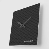 Einfaches Schlicht Schwarz Grau Modernes Monogramm Quadratische Wanduhr (Winkel)