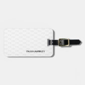 Einfaches Schlicht-weißgraues, modernes Monogramm- Gepäckanhänger (Vorderseite horizontal)