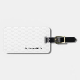 Einfaches Schlicht-weißgraues, modernes Monogramm- Gepäckanhänger