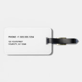 Einfaches Schlicht-weißgraues, modernes Monogramm- Gepäckanhänger (Rückseite horizontal)