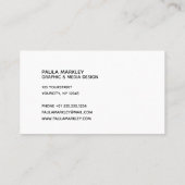 Einfaches Schlicht-weißgraues, modernes Monogramm- Visitenkarte (Rückseite)