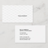 Einfaches Schlicht-weißgraues, modernes Monogramm- Visitenkarte (Vorne/Hinten)