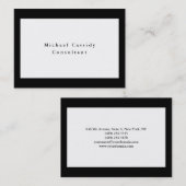 Einfaches Schlichtes Elegantes Schwarz-weißes Rech Visitenkarte (Vorne/Hinten)
