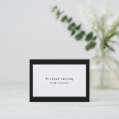 Einfaches Schlichtes Elegantes Schwarz-weißes Rech Visitenkarte (Stehend Vorderseite)