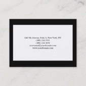 Einfaches Schlichtes Elegantes Schwarz-weißes Rech Visitenkarte (Rückseite)