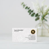 Einfaches schlichtes Weiß nummeriert Visitenkarte (Stehend Vorderseite)