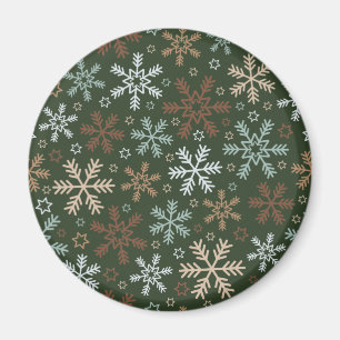 Einfaches Schneeflocken-Weihnachtsmuster   Magnet