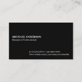 Einfaches Schriftart | Monogramm | Schwarz Visitenkarte (Rückseite)