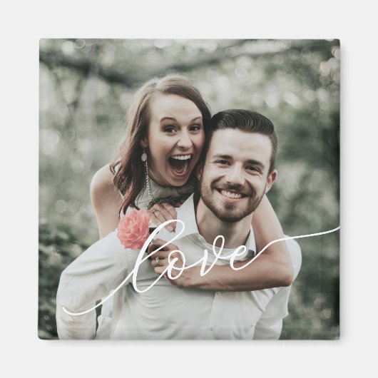 Einfaches Schriftfoto Liebe Magnet (Vorne)