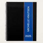 Einfaches Schwarz/Blau-Personalisierter Planer 202<br><div class="desc">Einfaches Schwarz/Blau-Personalisierter Planer 2025</div>