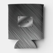 Einfaches Schwarz-Brushed-Metal-Look Dosenkühler (Vorderseite)