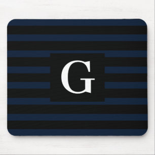 Einfaches Schwarz-Dunkel-Streifen-Single Mousepad