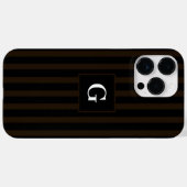 Einfaches Schwarz-Dunkelbraun-Streifen-Single Case-Mate iPhone Hülle (Rückseite (Horizontal))