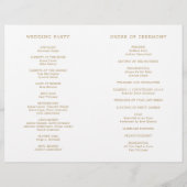 Einfaches Schwarz-Gold-Monogramm-Hochzeitsprogramm (Rückseite)