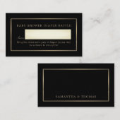 Einfaches Schwarz-Gold-Ticket, Windeln-Raffel Begleitkarte (Vorne/Hinten)