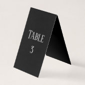 Einfaches Schwarz-Grau-Design - Tischnummer (Rückseite)