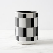 Einfaches Schwarz-Grau-Muster Zweifarbige Tasse (Mittel)